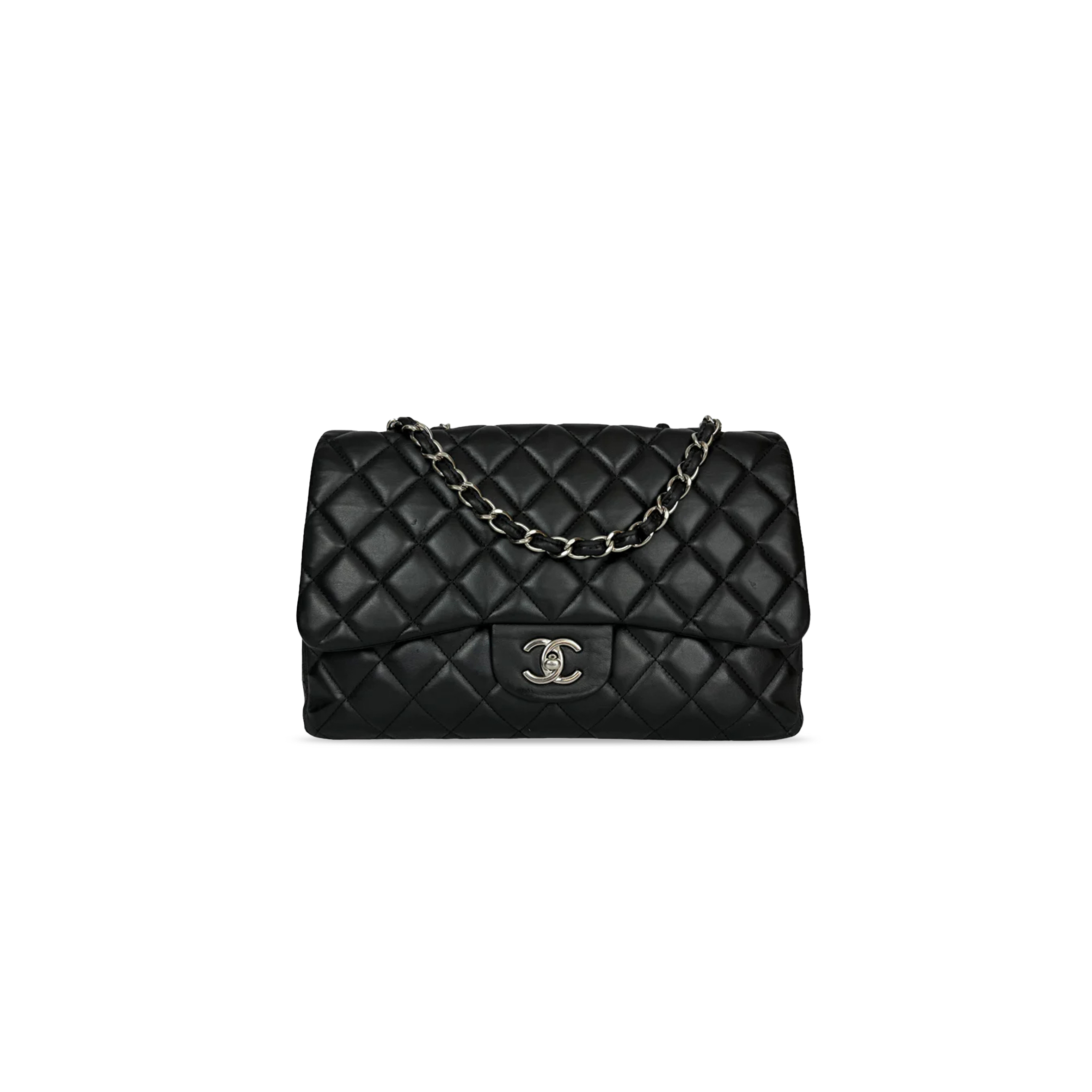 CHANEL CLASSIC SINGLE FLAP JUMBO BLACK 1129689 (30*19.5*10cm)